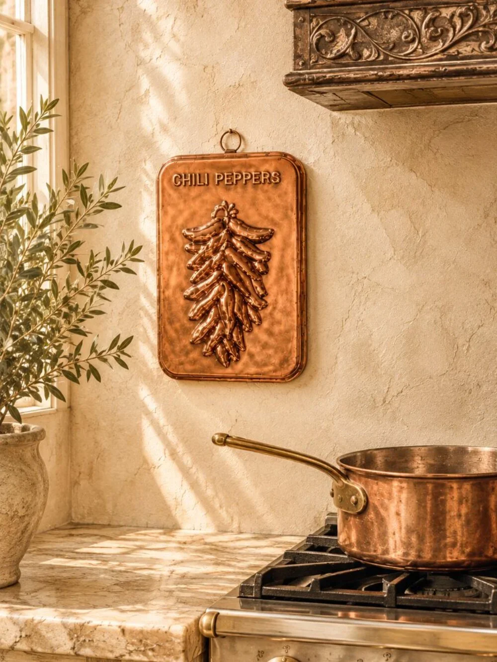 Rare Vintage Southwestern Style Copper Raised 